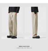 simple casual pants mens spring autumn loose fashion straight wide leg plus size pants cityboy streetwear trousers unique default style 2251