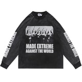 "Against The World" Unisex Men Women Graphic Streetwear Sweater Daulet Apparel