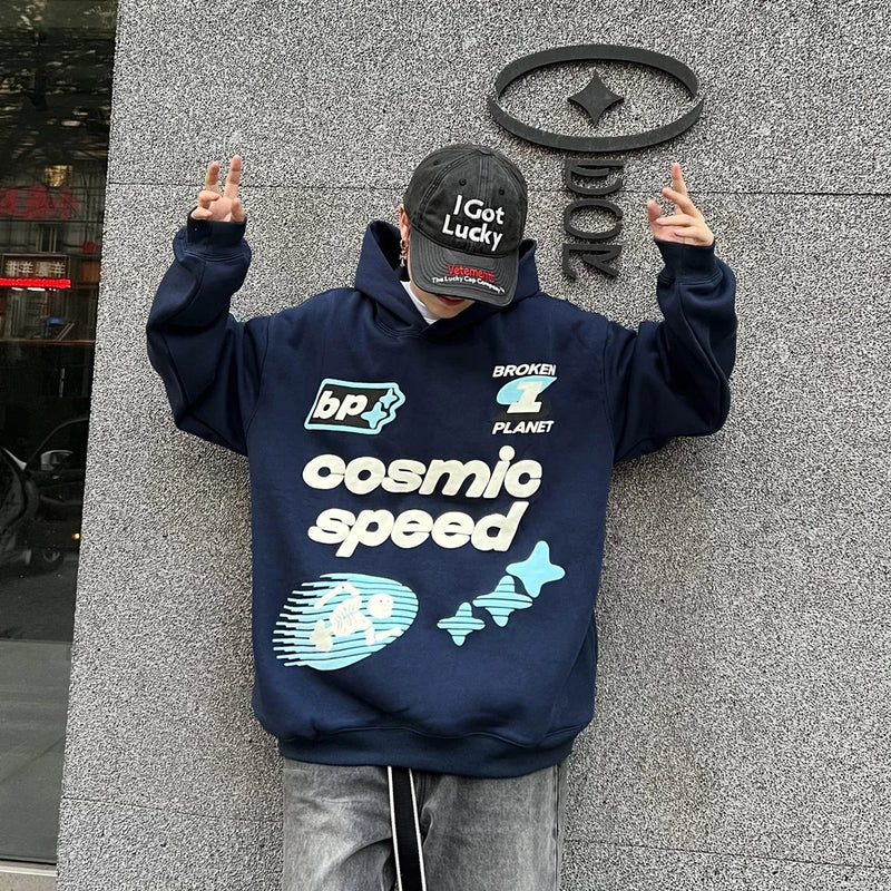 Retro Oversized Sportswear Fashionable Luxury Brand Revived King Print
