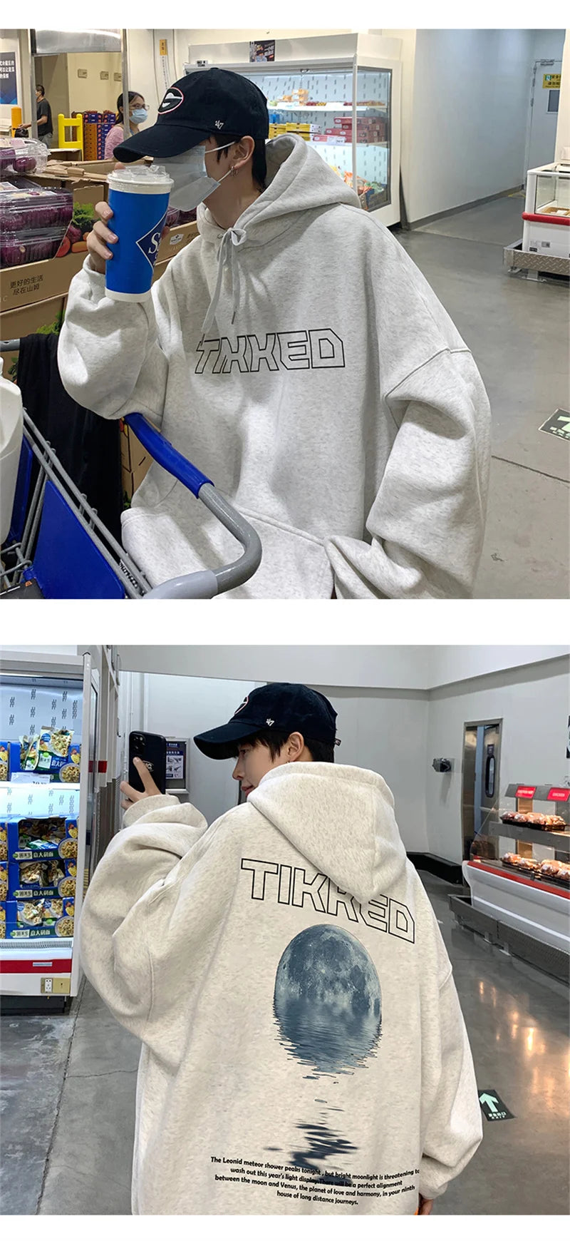 Urban dark techwear hoodie with cyber aesthetic print