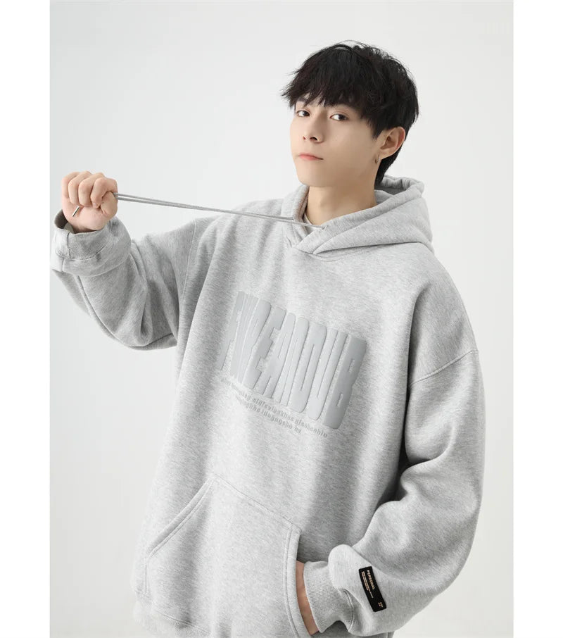 2024 New Letter Foam Printed Hoodies Mens Autumn Oversized Cotton Y2K