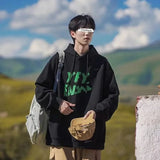 New Goth Oversized Pullover Hoodies For Men Letter Print Hooded Sweatshirts Hip Hop Aesthetic Harajuku Y2K Streetwear Hoodie