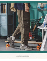 american vintage baggy cargo pants men outdoor sport military tactical sweatpants y2k straight multi pocket overalls trousers unique joggers style 464