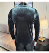 Trapwear Graphic tee – Turtleneck Stretch Slim Fit T Shirt Men Long Sleeve Thicken