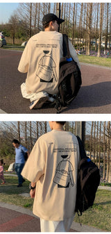 Harajuku Tribal flames – Japanese Streetwear T Shirt Mens Summer Oversized Graphic