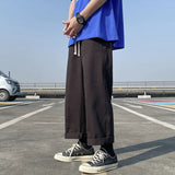 100 cotton pants men fashion khaki black casual pants men japanese streetwear loose straight wide leg pants mens trousers m 2xl urban fashion pants