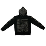 Y2K Clothes Zipper Hoodie Men Gothic Harajuku Foam Printed High Street