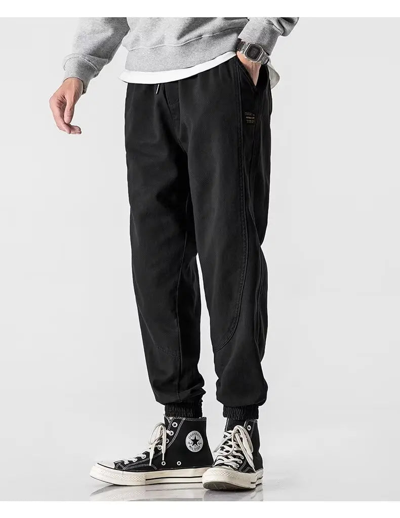 2024 autumn mens khaki cargo pants korean slim fit sports pants harajuku high street sweatpants casual mens clothing new unique joggers style 4384