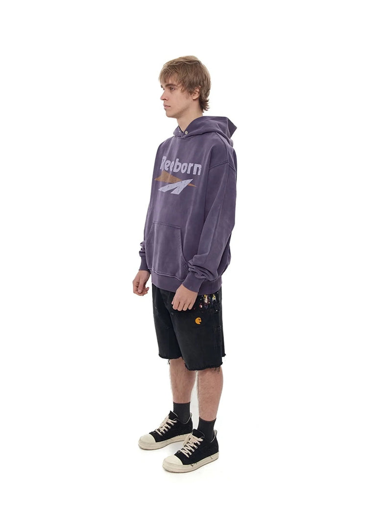 FP Brand Fashion New REEBORN Cracked Slogan Print High-Street Oversized Casual Cotton Hoodie Sweatshirt