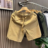 Korean fashion Cargo Shorts Men's Summer Fashion Brand Loose Japan fashion Casual Straight Wide-Leg American Sports Shorts
