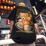 Skatercore Barcode glitch – Summer Men Hip Hop Bear T Shirt 2025 Cartoon Casual Short Sl