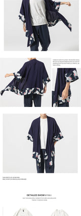 Japanese Kimono Cardigan Men Summer New Haori Samurai Kimonos Karate Streetwear Shirt Kimono Japones Mens Haori Yukata