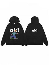 Trendy European American Ins Cartoon Fun Hooded Sweatshirts Men Women in Autumn and Winter Y2K Personalized Hot Couple Jackets
