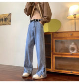 2023 korean fashion ankle zipper vintage brown men jeans pants luxury straight hip hop casual denim trousers pantalones hombre unique jeans style 244