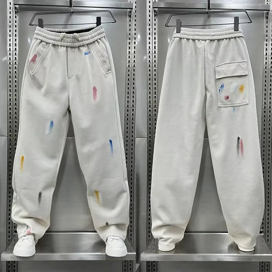 american graffiti printed baggy straight pants y2k streetwear wide leg sweatpants korean new hip hop fashion trousers for men streetwear sweatpants