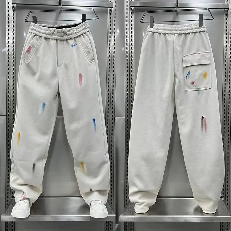 american graffiti printed baggy straight pants y2k streetwear wide leg sweatpants korean new hip hop fashion trousers for men streetwear sweatpants