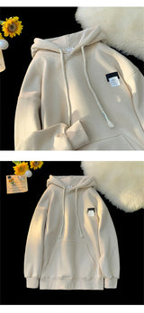 New in Solid Color Hooded Sweatshirts For Men And Women Y2K Streetwear Appliques Hoodies Autumn Oversize Fleece Pullover