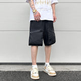 Ins Summer Outdoor Functional Casual Cargo Shorts Oversized Retro Casual Zipper Pockets Men and Women's Knee-length Sweatpants
