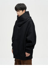 Autumn Ninja Streetwear Turtleneck Hoodies For Men Letter Embroidered Hip Hop Fashion Sweatshirts Y2K Vintage Fleece