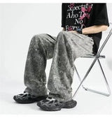 2024 goth tie dye corduroy pants mens autumn baggy wide leg straight casual trousers women drawstring hip hop y2k sweatpants unique joggers style 1364