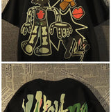 Glitchcore Melting smiley – American Retro Trendy Brand Anime Pure Cotton Short Sleeved