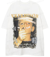 Cyberpunk Broken heart – Mens Hip Hop Oversized T Shirt Streetwear Cartoon Cool Boy G