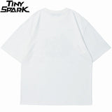 Grunge Vintage t-shirt – Hip Hop Men Streetwear T Shirt Japanese Kanji Animals Print