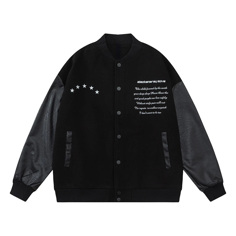 men streetwear jacket patchwork baseball bomber jackets coats hip hop harajuku motorcycle oversized outerwear black fashion p - variant style ab2e12 for streetwear fashion