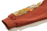 Graffiti Mud Dyed Pullover Fleece Hooded Sweatshirts For Men And Women