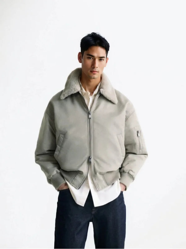 leather varsity coat, fall winter style, men's streetwear fashion, oversized urban jacket, high quality cold-weather coat