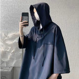 Anime Oversized shirt – Mens Summer Casual Short Sleeve Hooded T Shirt Fashion Overs