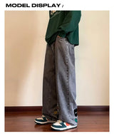 new mens y2k flower printed baggy jeans 2025 streetwear american casual denim wide leg pants hombre vintage straight trousers unique jeans style 690