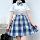 Jk Uniforms Gyaru School Uniform for Girl Student Pleated Skirt Uniform Set Women Short Sleeve Bow Tie Seifuku Japanese Style