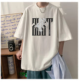 Y2k Crying character – 2024 New American Letter Print Short Sleeve Tee Shirt Mens