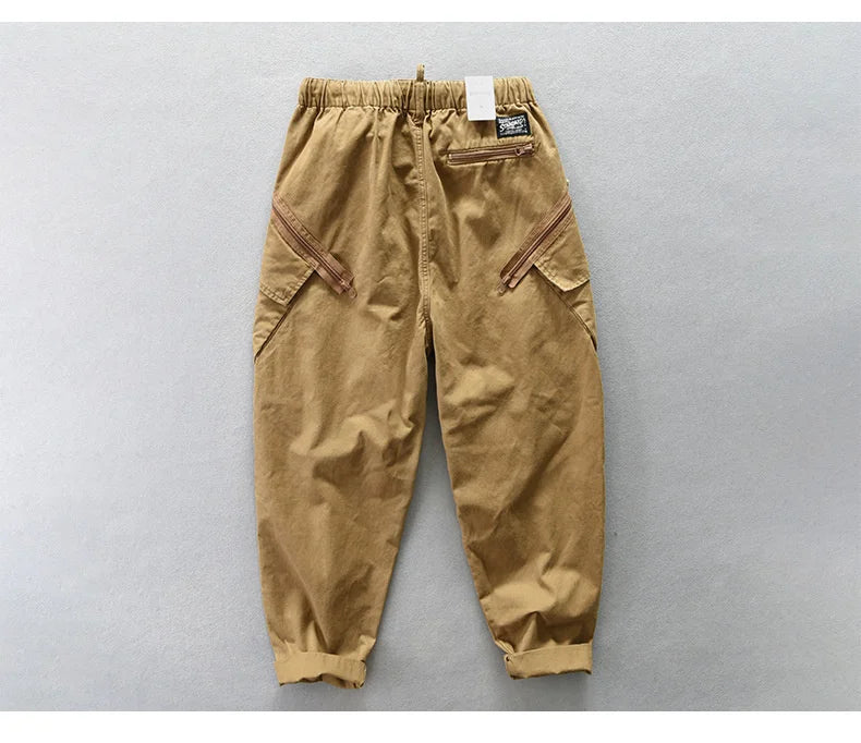 japanese streetwear cargo big pockets joggers pants men harajuku harem trousers straight wide loose casual male workpants cotton unique joggers style 5109