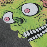 Y2k Aesthetic print tee – Men Punk T Shirt Hip Hop Funny Brain Zombie Print Distressed