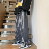 2023 autumn new fashion jeans men korean version loose straight trousers all match boutique clothing simple style urban skinny jeans