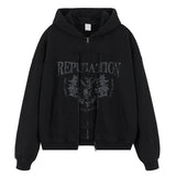 Hip-hop fashion hoodie with cash flow typography