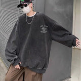 Korean Personalized Distressed Sweatshirt Men's Autumn Trend Brand High Street Handsome Loose Y2K Casual Niche Jacket Youth Tops