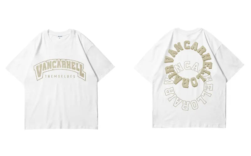 Vaporwave Aesthetic print tee – Mens Tshirt Streetwear Hip Hop Embroidery Letters Cotton Loo