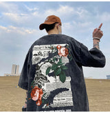 Y2k Vintage Anime – Rose Will Bloom All The Time Goth Letter Design Printed