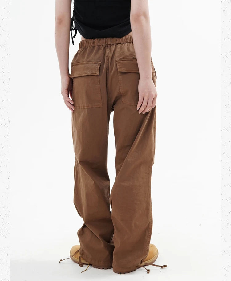 knee fold baggy pants unisex casual elastic waist straight trousers streetwear fashion drawstring women men hip hop y2k joggers unique joggers style 1277