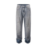 frayed hole washed pantalones hombre baggy jeans mens straight hip hop casual ropa y2k denim pants oversized cargo trousers combat utility trousers