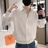 2023 Summer New Light Luxury Fashion Korean Shirt Men Short-sleeved Casual All-match Shirt Boutique Clothing Simple Style