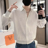 2023 Summer New Light Luxury Fashion Korean Shirt Men Short-sleeved Casual All-match Shirt Boutique Clothing Simple Style