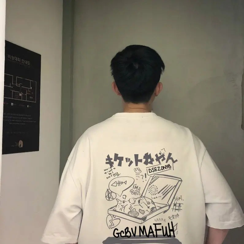 Sadcore Broken heart – Korean Style Summer New Short Sleeved T Shirt For Boy Simple