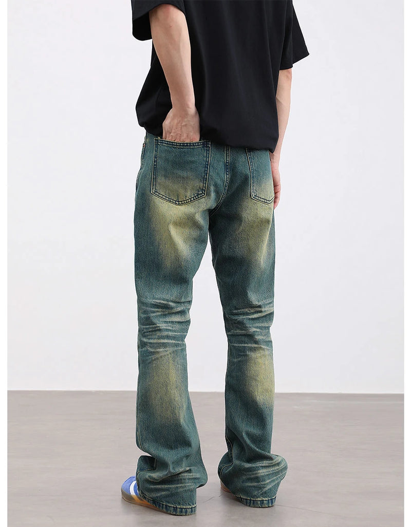 retro washed denim baggy jeans pants unisex hip hop fashion streetwear harajuku patchwork loose flare straight pants joggers men unique joggers style 2267