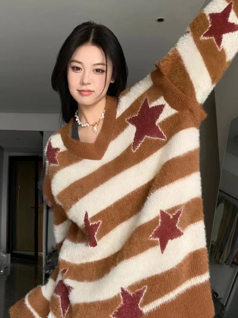 y2k fire graphic sweater, edgy streetwear for bold fashion-forward winter outfits, mens fashion layer for modern streetwear c