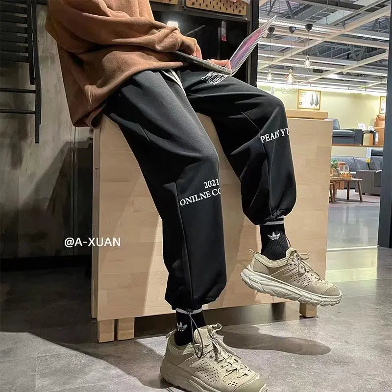 2024 autumn man pants cotton graphic grey sweatpants s 5xl men clothing harajuku high street joggers letter printed sweetwear unique joggers style 4216