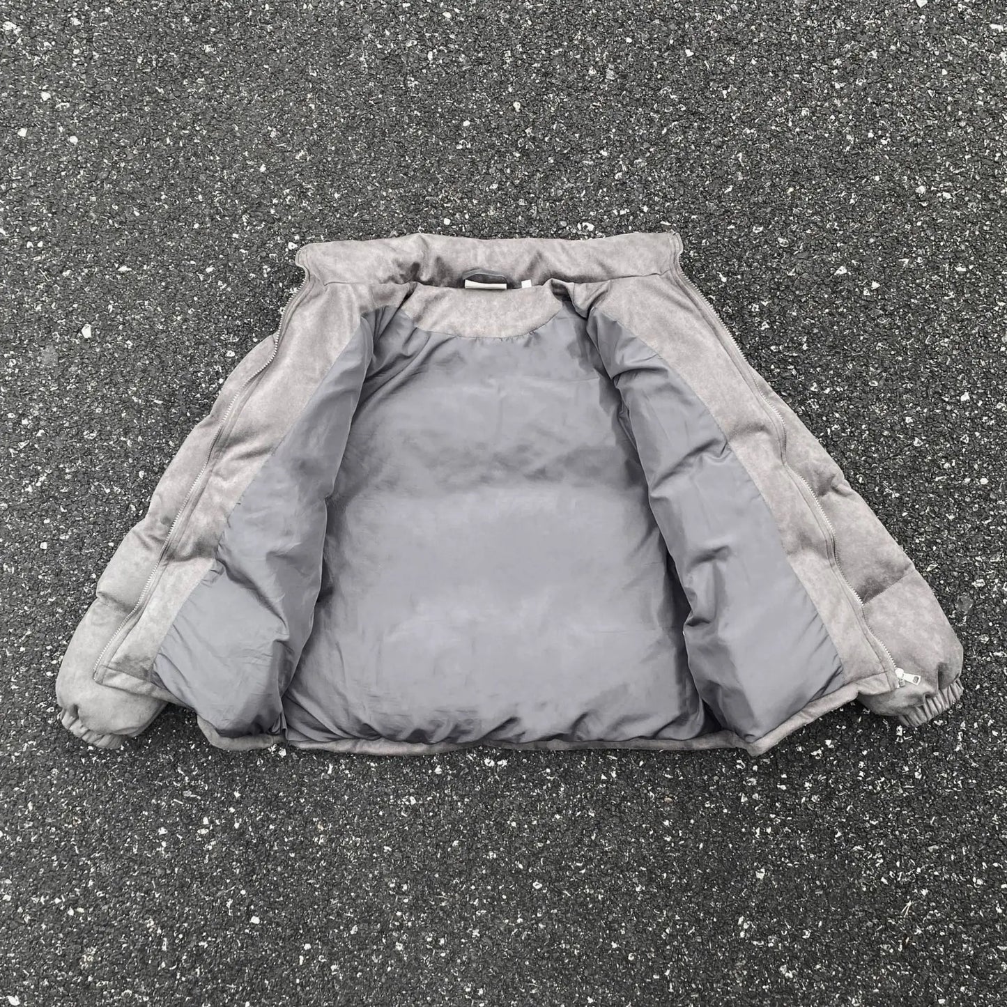 New 2023 Men Novelty Grey Suede Puffers Coats & Jackets / Down Coats Vest Cotton Thicken Warm Winter US Size S-XL #677